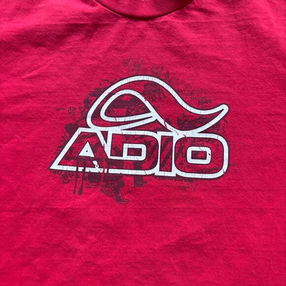 vintage y2k 2000s adio footwear skate tshirt red large emo grunge goth - Picture 2 of 8